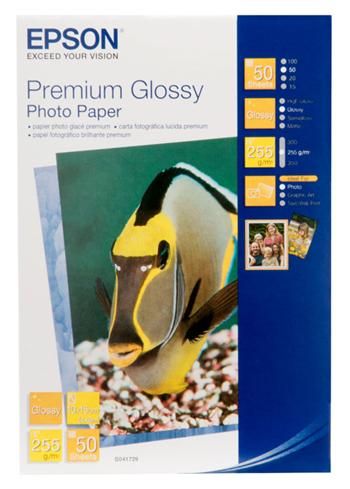 Фотопапiр EPSON Premium Glossy Photo Paper глянцевий 255г/м2 10х15см 50арк. (C13S041729)