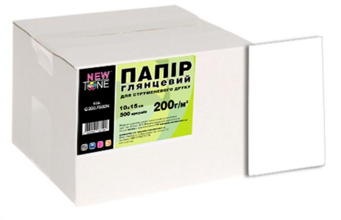 Фотопапiр NewTone глянсовий 200г/м2 10х15см 500л (G200.F500N)