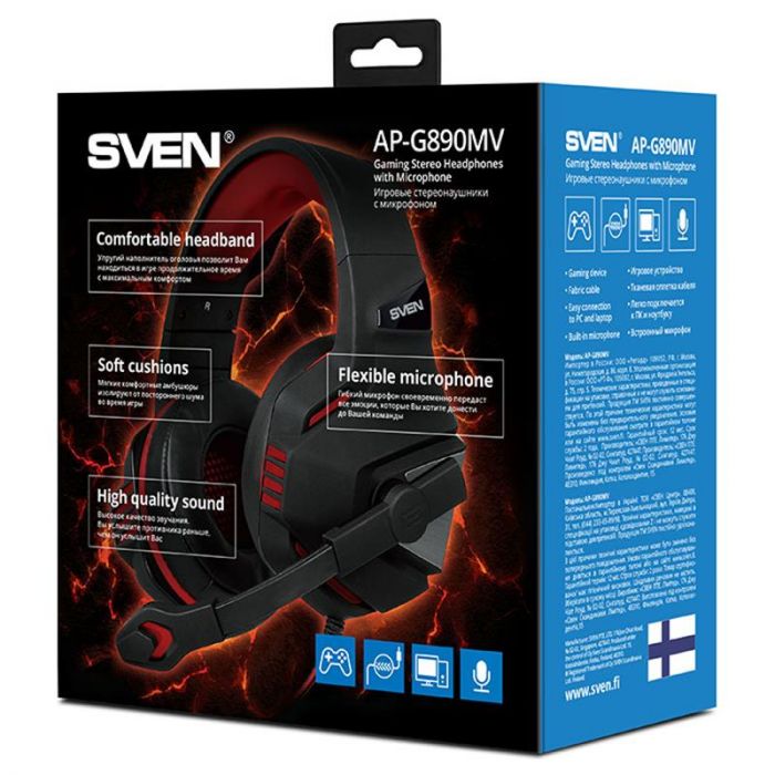 Гарнітура Sven AP-G890MV Black/Red