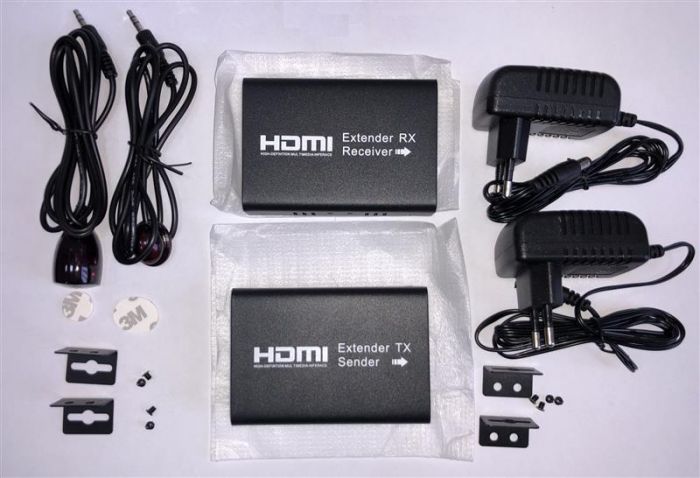 Подовжувач Atcom HDMI - RJ-45 (F/F), до 120 м, Black (14157)