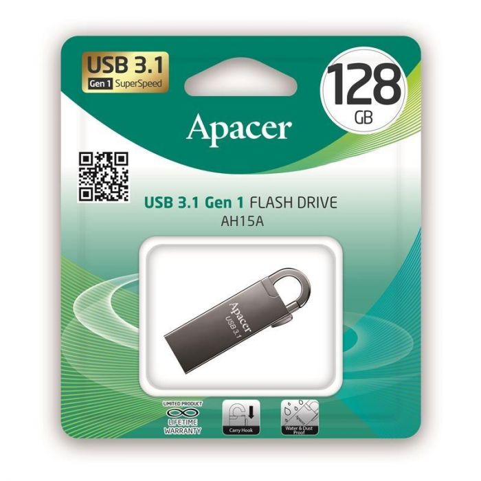 Флеш-накопичувач USB3.1 128GB Apacer AH15A Black (AP128GAH15AA-1)