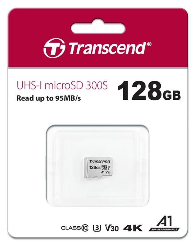 Карта пам`ятi MicroSDXC 128GB UHS-I/U3 Class 10 Transcend 300S A1 (TS128GUSD300S)