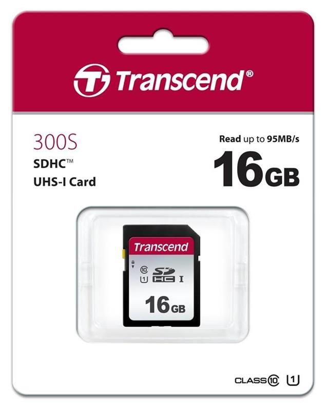 Карта пам`яті SDHC 16GB UHS-I Class 10 Transcend 300S (TS16GSDC300S)