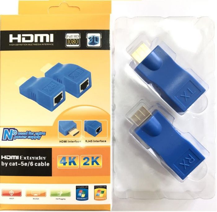 Подовжувач Atcom HDMI - RJ-45 (M/F), Blue (14369)