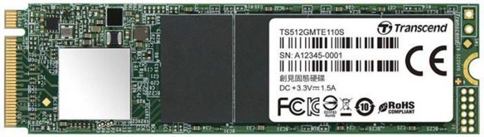 Накопичувач SSD  512GB Transcend MTE110S M.2 2280 PCIe 3.0 x4 3D TLC (TS512GMTE110S)