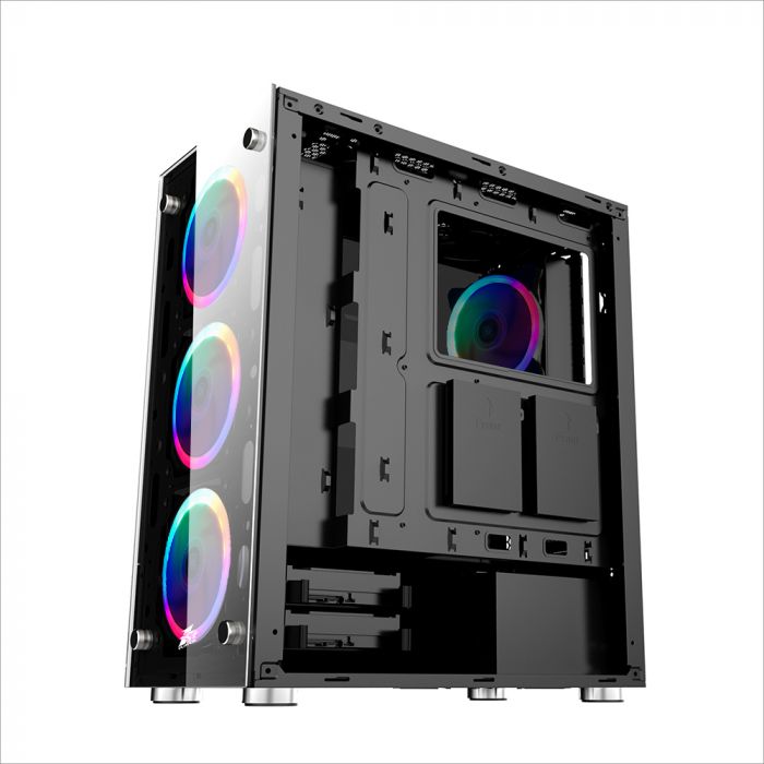 Корпус 1stPlayer V6-4R1 Color LED Black без БЖ