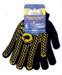 Рукавички Сталь ХБ/ПЕ чорно-жовті (21104)