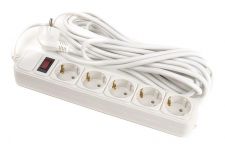 Фільтр живлення PowerPlant JY-1056/7 (PPSA10M70S5B) 5 розеток, 7 м, білій, коробка