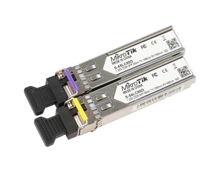 Модуль SFP MikroTik S-4554LC80D пара (1.25G Single Mode, LC, до 80км)