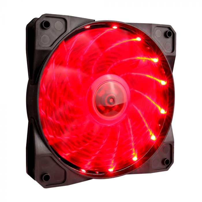 Вентилятор 1stPlayer A1-15LED Red bulk; 120х120х25мм, 4-pin