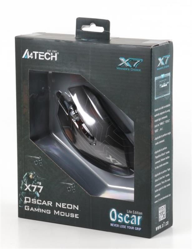 Мишка A4Tech X77 Oscar Neon Black USB