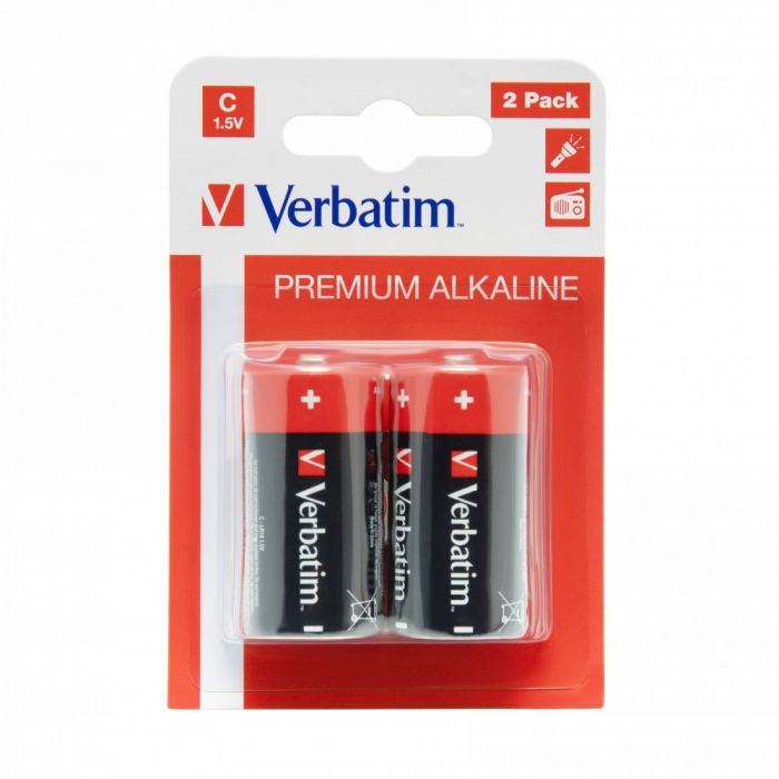 Батарейка Verbatim Alkaline C/LR14 BL 2шт_