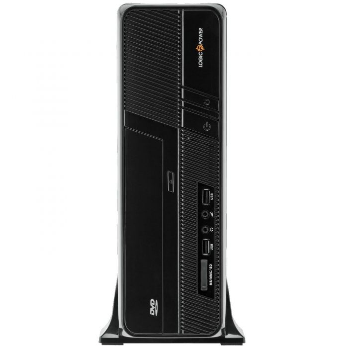 Корпус Logicpower S605 BK 400W Slim, 8см, 2хUSB2.0, Cardreader, Black