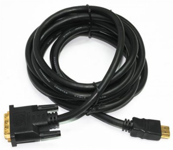 Кабель Cablexpert HDMI - DVI (M/M), двоспрямований, V 1,3, single-link, 18 + 1 pin, 7.5 м, Black (CC-HDMI-DVI-7.5MC)