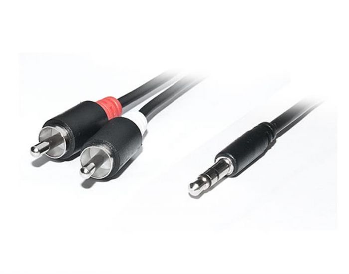 Аудіо-кабель REAL-EL Audio Pro (EL123500042) mini-jack 3.5мм(M)-2xRCA(M) 1,8м, чорний