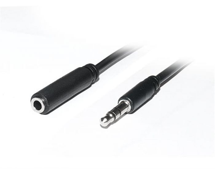 Аудіо-кабель REAL-EL Audio Pro (EL123500041) mini-jack 3.5мм(M)-mini-jack 3.5мм(F) 1м, чорний