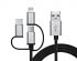 Кабель REAL-EL Premium 3in1 USB - Lightning + micro USB + USB Type-C (M/M), 1 м, чорний (EL123500035)