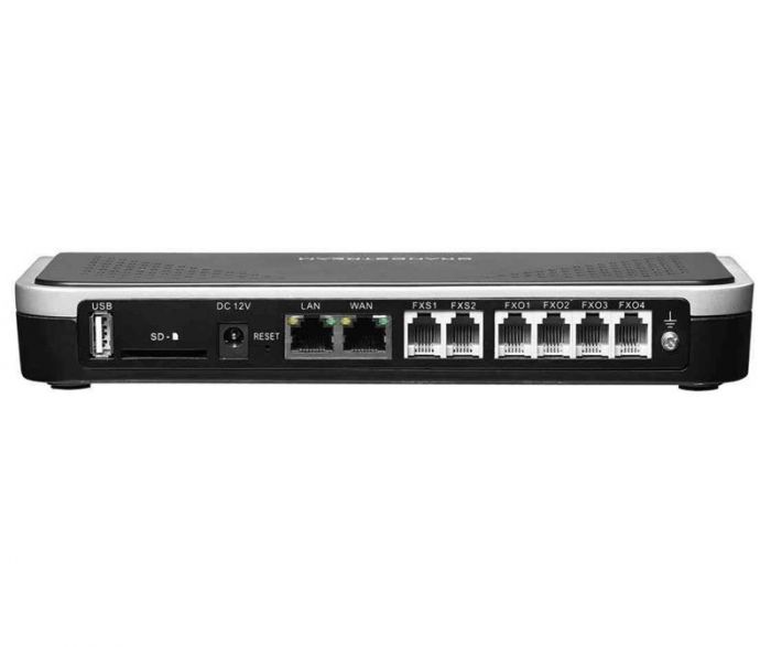 Телефонна станція IP-АТС Grandstream UCM6204, IP PBX appliance, 4 FXO ports, 2 FXS ports, Dual GigE RJ45 Ethernet ports with PoE Plus 1