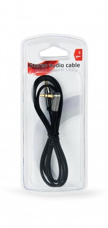 Аудіо-кабель Cablexpert (CCAPB-444L-1M), 3.5 мм кутовий M/M 3.5мм, 1,0 м, стерео, чорний