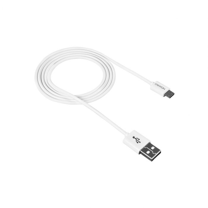 Кабель Canyon USB - MicroUSB (M/M) 1 м, White (CNE-USBM1W)