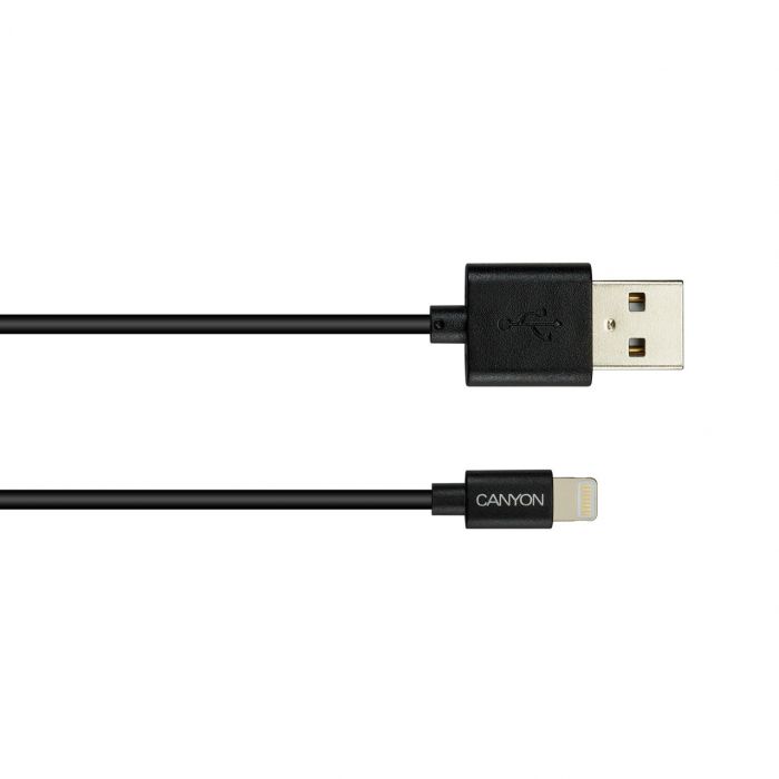 Кабель Canyon USB - Lightning (M/M), 1 м, Black (CNS-MFICAB01B)