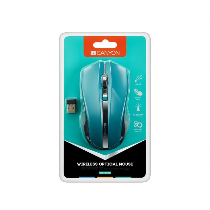 Миша бездротова Canyon CNE-CMSW05G Green USB