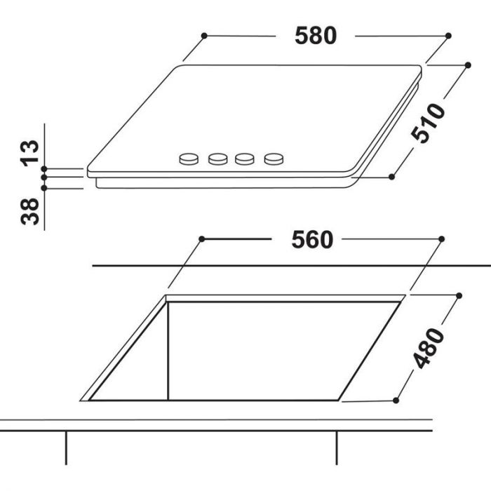 Варильна поверхня Indesit THP 641 W/IX/I EE