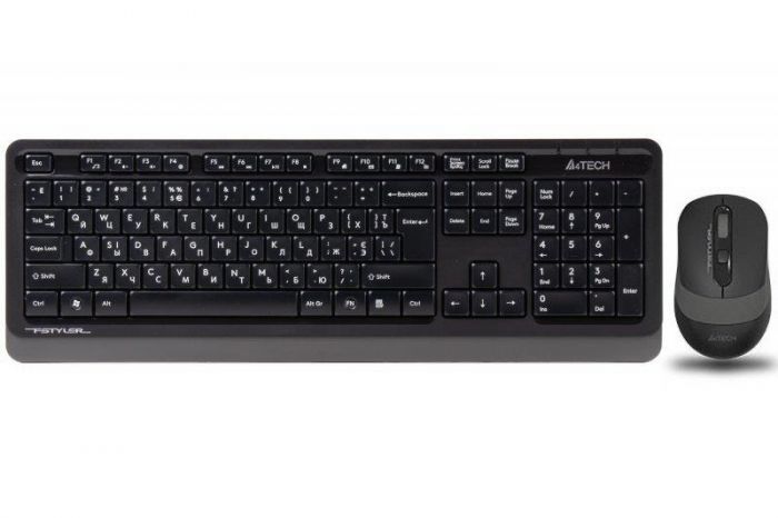 Комплект (клавіатура, мишка) бездротовий A4Tech FG1010 Black/Grey USB