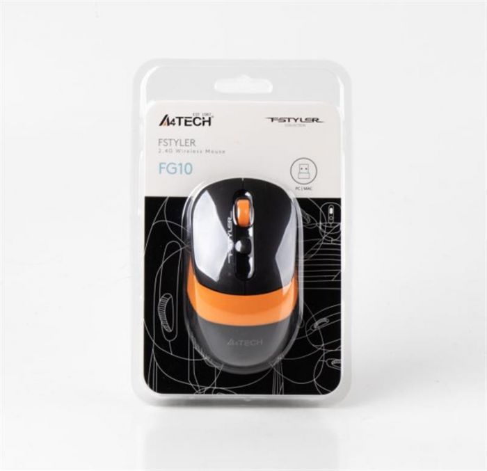 Мишка бездротова A4Tech FG10 Black/Orange USB