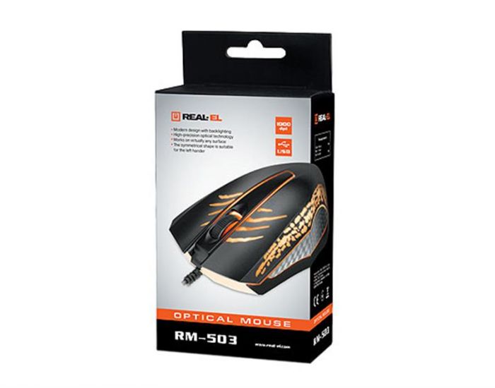 Мишка REAL-EL RM-503 Black USB