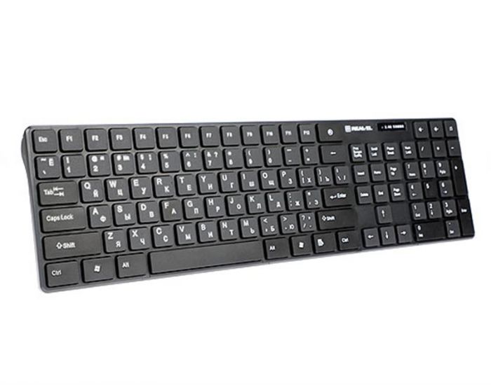Комплект (клавіатура, мишка) бездротовий REAL-EL Comfort 9010 Kit Black USB