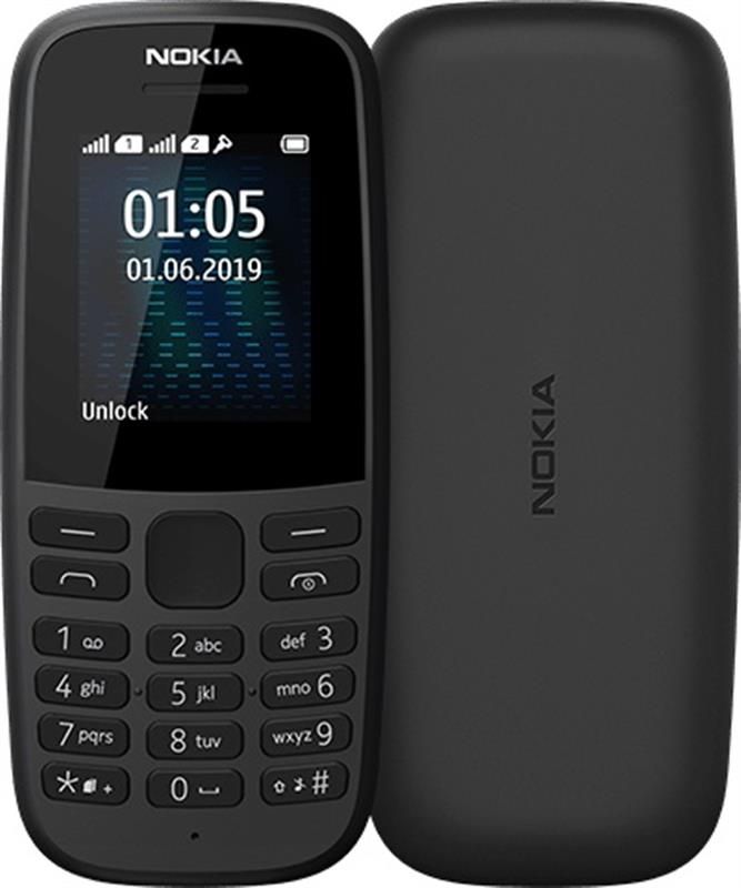 Мобільний телефон Nokia 105 2019 Single Sim Black (no charger)