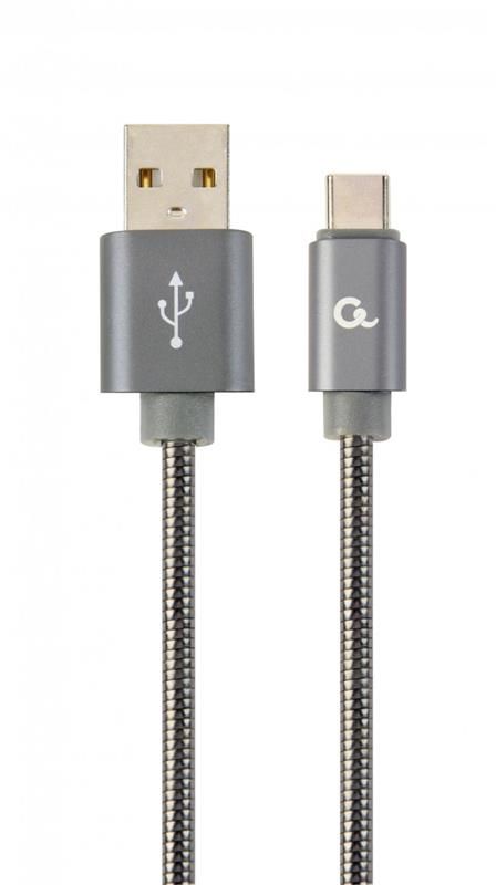 Кабель Cablexpert (CC-USB2S-AMCM-1M-BG) USB 2.0 A - USB Type-C, 1м, сірий