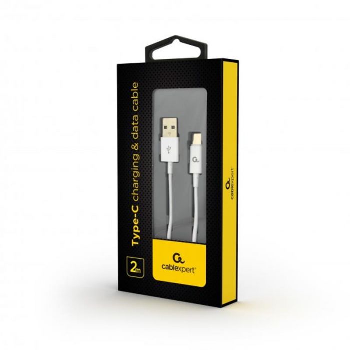 Кабель Cablexpert (CC-USB2P-AMCM-2M-W) USB 2.0 - USB-C, 2м, білий