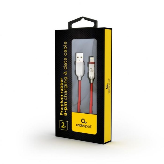 Кабель Cablexpert USB - Lightning (M/M), преміум, 2 м, червоний (CC-USB2R-AMLM-2M-R)