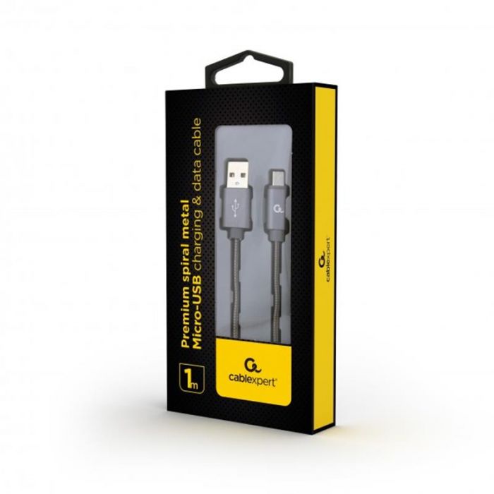 Кабель Cablexpert (CC-USB2S-AMmBM-1M-BG) USB 2.0 A - microUSB, преміум, 1м, сірий