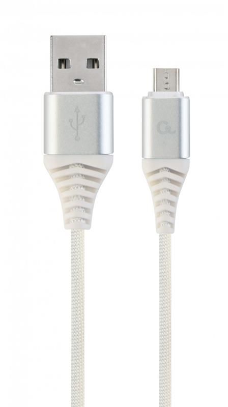 Кабель Cablexpert (CC-USB2B-AMmBM-2M-BW2) USB 2.0 A - microUSB, 2.1А, преміум, 2м, білий