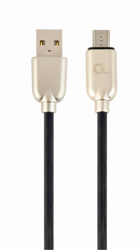 Кабель Cablexpert USB - micro USB V 2.0 (M/M), преміум, 2 м, чорний (CC-USB2R-AMmBM-2M)