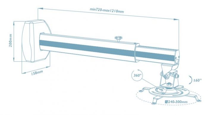 Кріплення для проектора Walfix PB-SF-2W