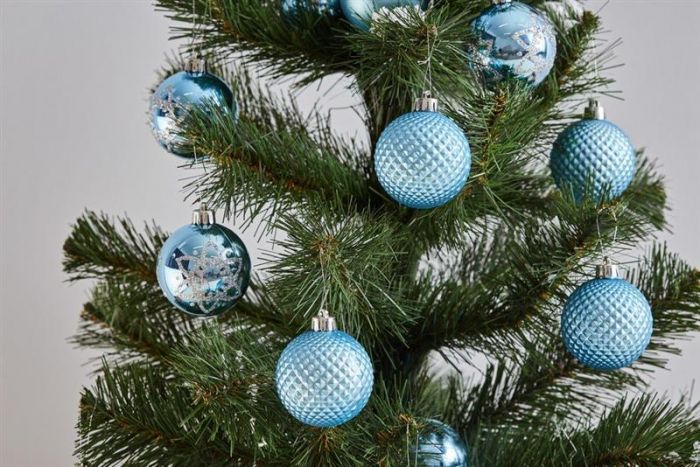 Набір ялинкових куль ColorWay (CW-MCB624LB) Merry Christmas mix, 6см, Light Blue, 24шт