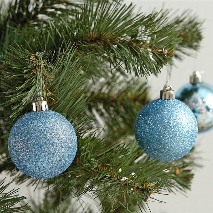 Набір ялинкових куль ColorWay (CW-MCB624LB) Merry Christmas mix, 6см, Light Blue, 24шт