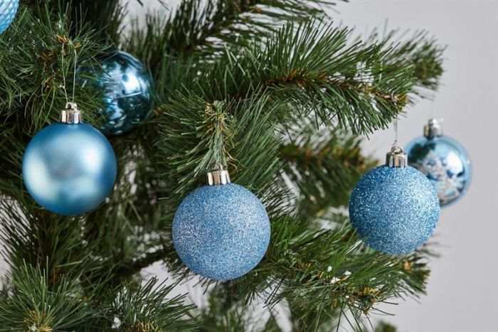 Набір ялинкових куль ColorWay (CW-MCB624LB) Merry Christmas mix, 6см, Light Blue, 24шт