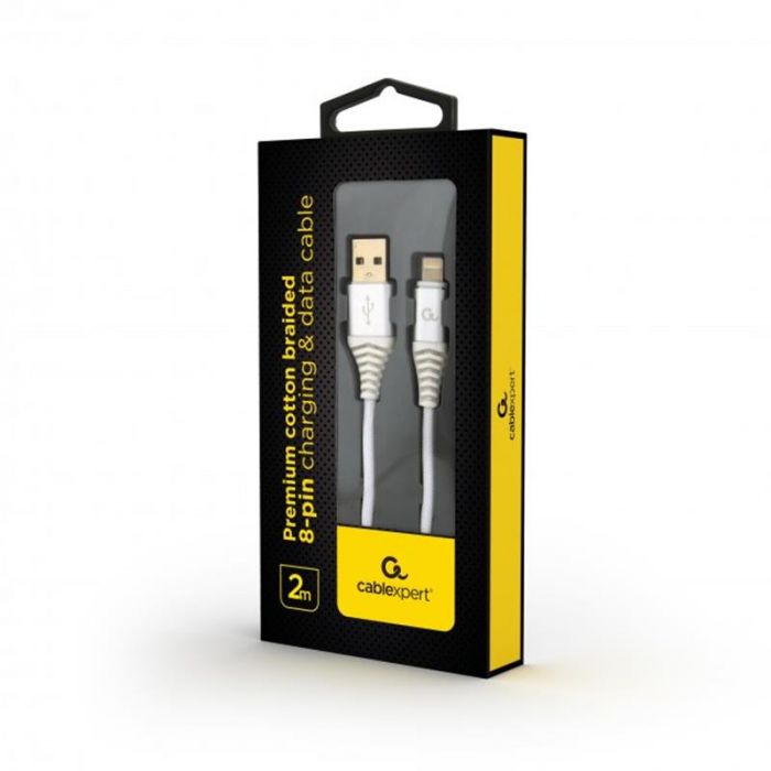 Кабель Cablexpert (CC-USB2B-AMLM-2M-BW2) USB 2.0 A - Lightning, преміум, 2м, білий