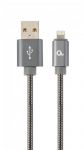 Кабель Cablexpert (CC-USB2S-AMLM-2M-BG) USB 2.0 A - Lightning, преміум, 2м, сірий