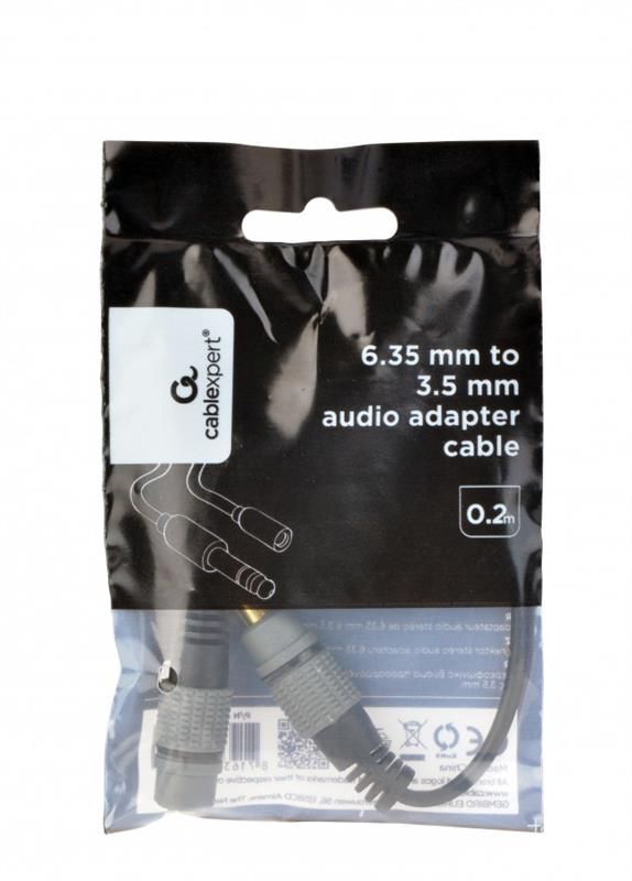Аудио-кабель Cablexpert (A-63M35F-0.2M) 3.5мм-6.35мм, 0.2м