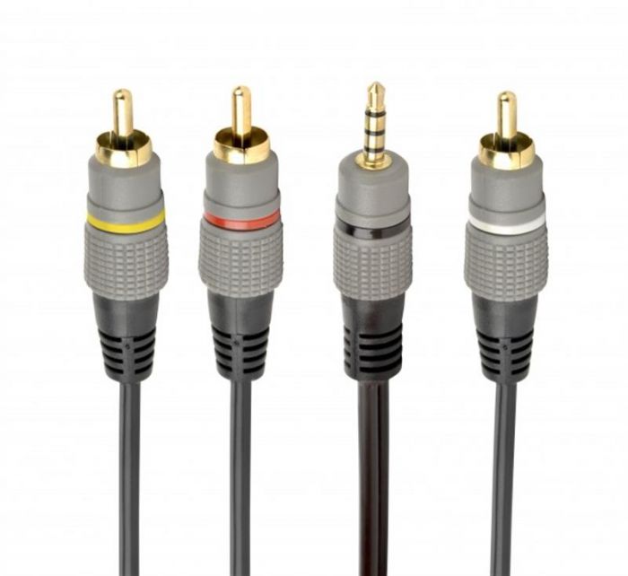 Аудіо-кабель Cablexpert 3.5 мм - 3хRCA (M/M), 1.5 м, Black (CCAP-4P3R-1.5M)