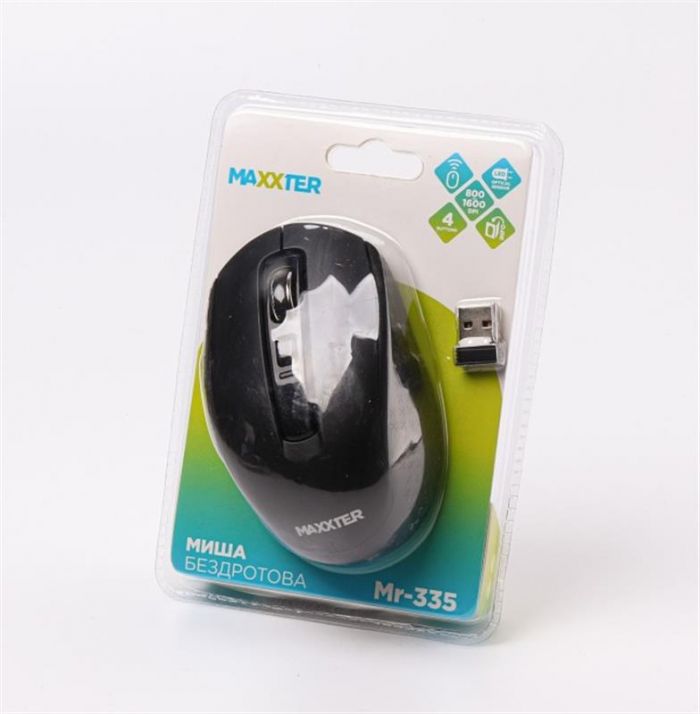 Мишка бездротова Maxxter Mr-335 Black USB