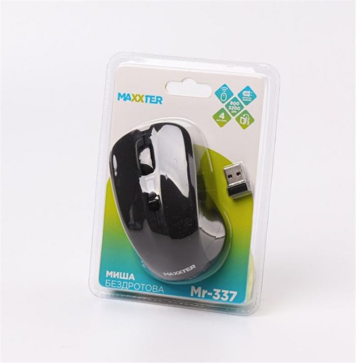 Мишка бездротова Maxxter Mr-337 Black USB