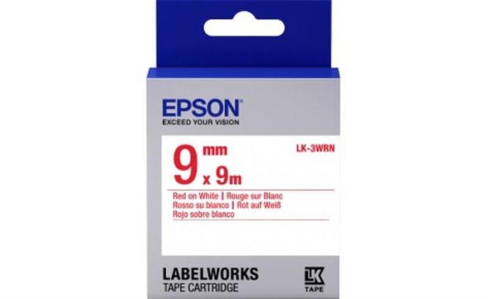 Стрічка Epson LK3WRN Standard Red/White 9mm/9m (C53S653008)