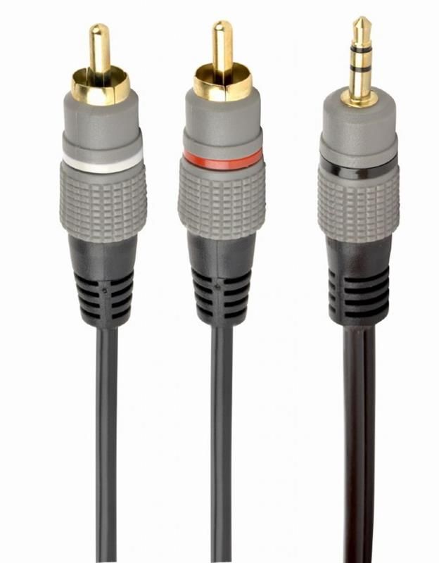 Аудіо-кабель Cablexpert (CCA-352-5M), 2хRCA-3.5 мм, 5 м, чорний